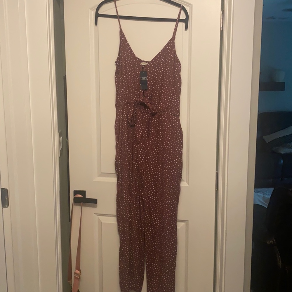 Abercrombie polka dot sleeveless one piece jumpsuit